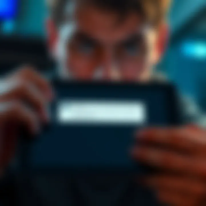 A frustrated person looking at a tablet screen displaying an error message from the Kraken Pro app, highlighting installation problems, with a concerned expression.