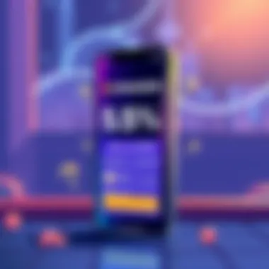 An illustration of a smartphone displaying Kraken's app showing a 5.5% interest rate on USDC with question marks around it.