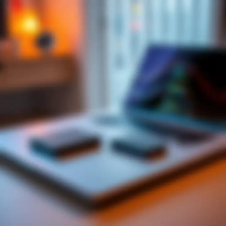 A new laptop sits next to a Trezor hardware wallet, highlighting security investment