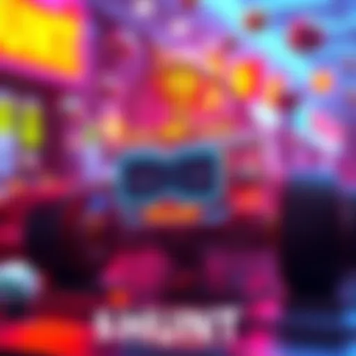 A digital representation of the $HUNT bot, featuring gaming elements and lottery symbols, showcasing excitement for its launch.