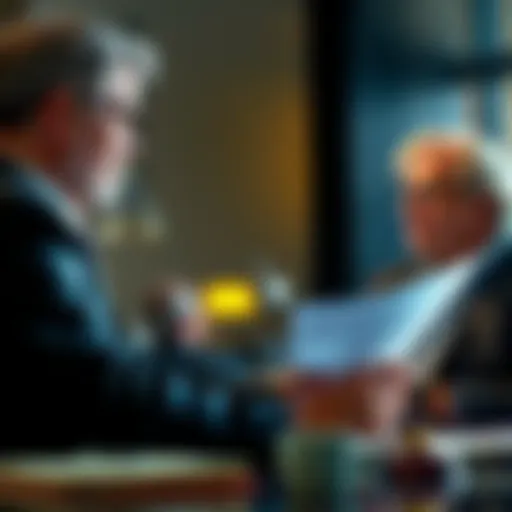 A lawyer and a client discussing legal documents and claims related to FTX