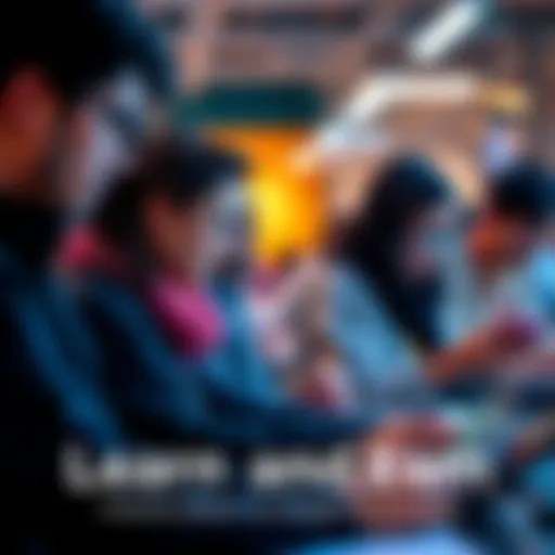 A group of people participating in learning sessions and earning rewards through the Learn and Earn initiative.