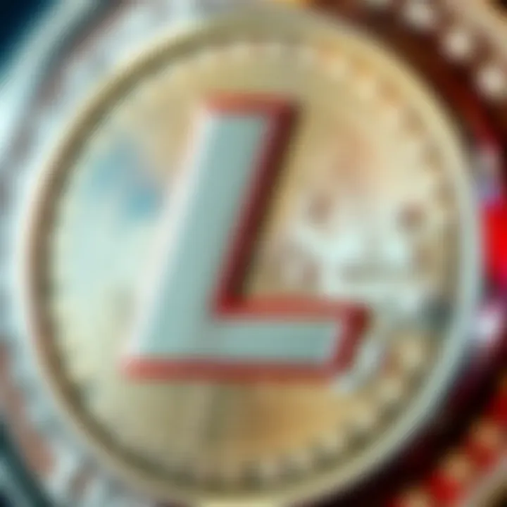 Close-up of the Litecoin logo featuring the Polish letter Ł, illustrating its unique design and shape.