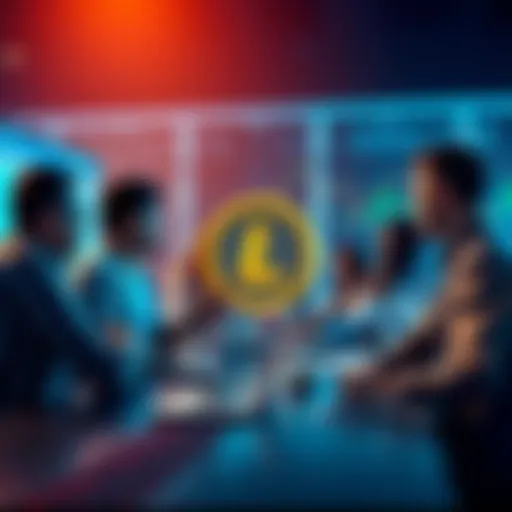 People discussing trading strategies and analysis for Litecoin in a group setting