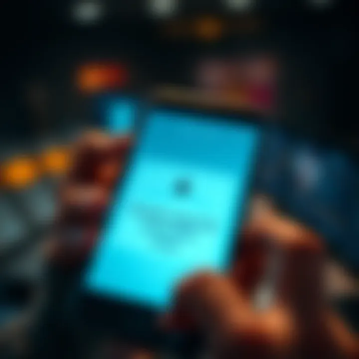 A smartphone displaying a recovery email on the screen with a worried person looking at it, representing trouble logging in after a password reset.