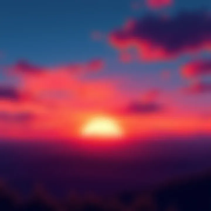 A digital illustration of a sunset over a decentralized finance symbol, representing Loopring's decision to end its DeFi offerings.