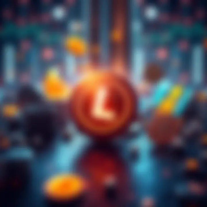The Loopring logo surrounded by crypto-related symbols representing growth and innovation in the market.