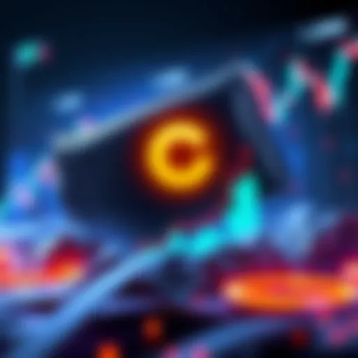 A digital representation of the LSW wallet with Loopring's logo, showcasing rising trends in cryptocurrency charts, symbolizing its current relevance after the Loopring price surge.