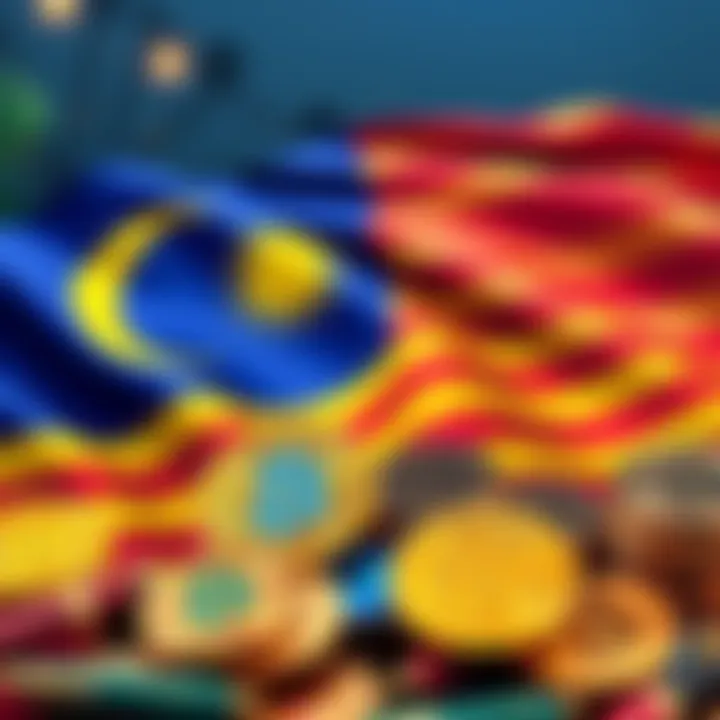 A representative image of the Malaysian flag and cryptocurrency symbols, highlighting changes in crypto asset listings.
