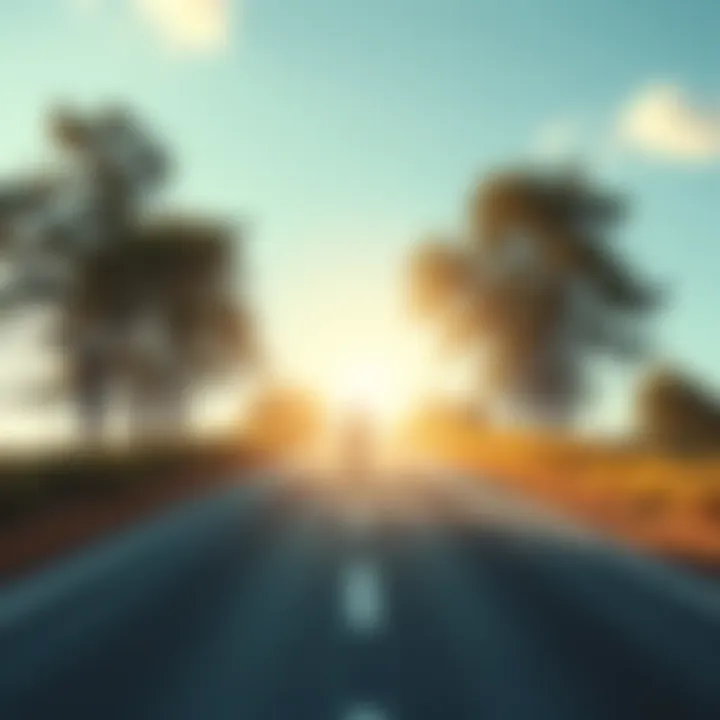 A man walking on a road symbolizing his journey to success in 2025, with trees and a bright sky in the background.