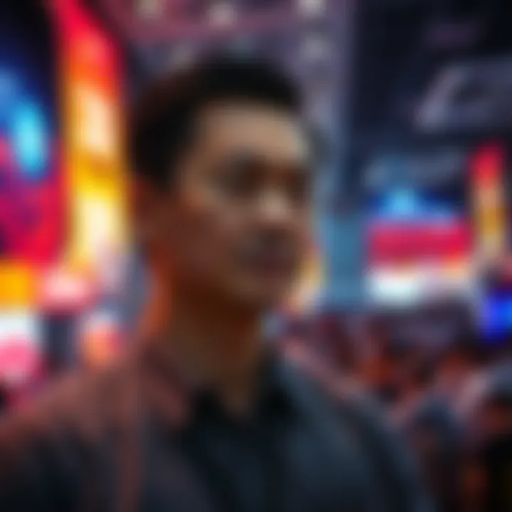 A man in a conference setting looks concerned after an incident at the Crypto Token2049 event in Singapore, with banners and crowds in the background.