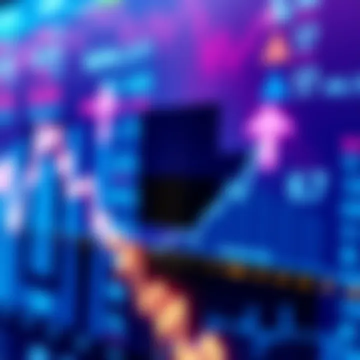 A graph showing stock price fluctuations with arrows indicating buying opportunities, reflecting market trends.