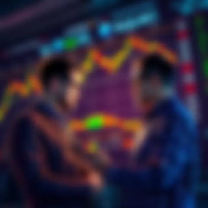 Investors looking at stock charts, contemplating selling assets to buy back at a lower price.