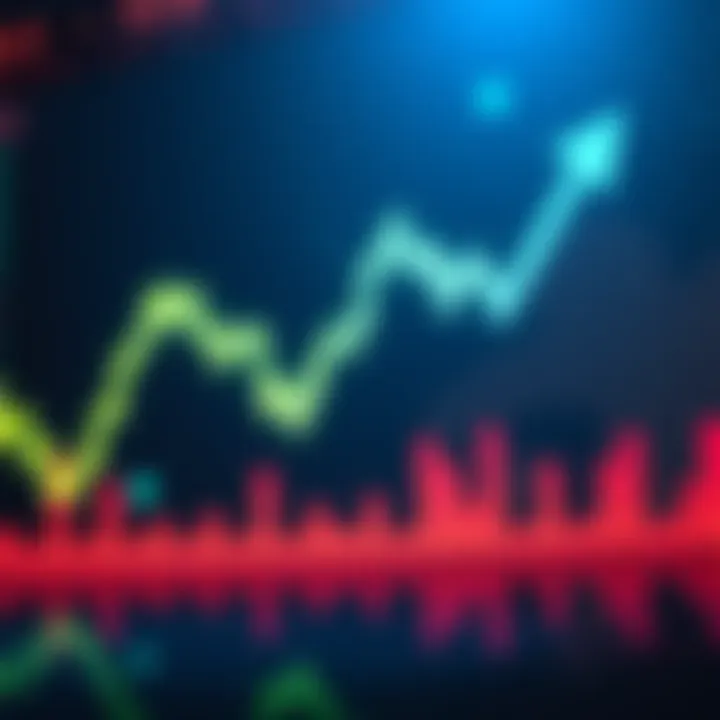 A stock market chart showing a downward trend with arrows pointing downwards, reflecting market concerns.