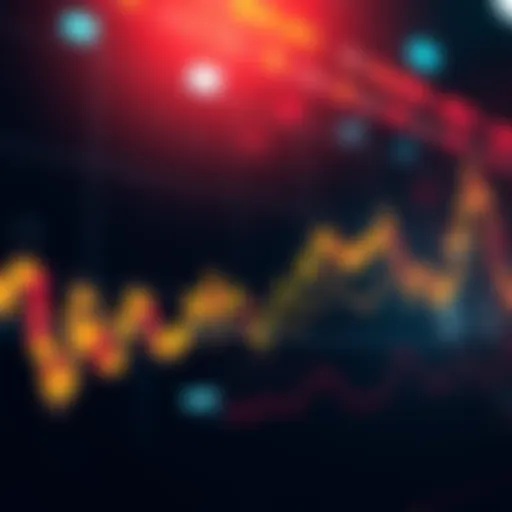 A line graph showing a recent increase in market prices with upward trend lines and fluctuations, indicating market activity.