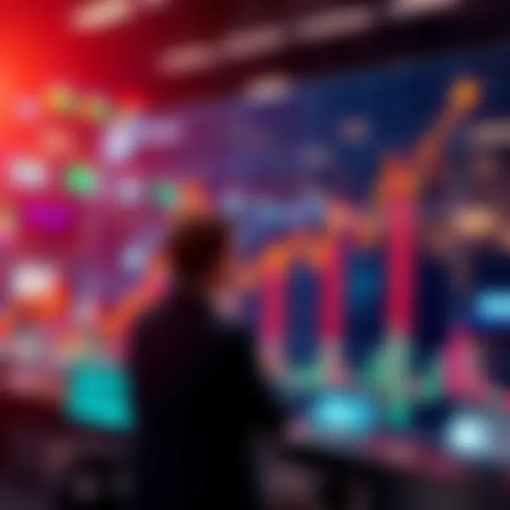 Graph showing upward trend in market performance with analysts discussing