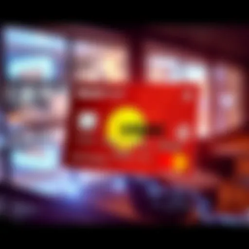 A Mastercard debit card featuring USDC logo, symbolizing digital payments on Algorand blockchain, with a modern background.