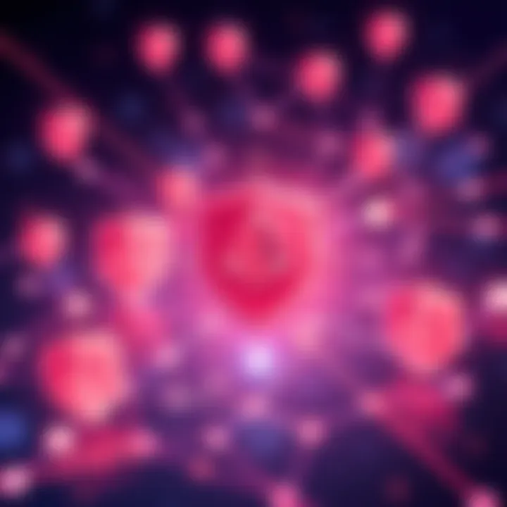 Illustration showing a network of masternodes connected with shields symbolizing security for Monero against attacks
