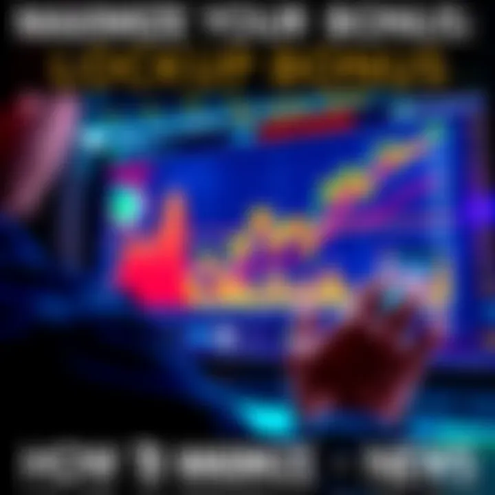 A person analyzing a chart showing potential cryptocurrency gains with a focus on lockup bonuses