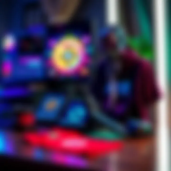 A colorful display of a functional game interface alongside stylish merchandise related to a new memecoin, showcasing a vibrant community feel.