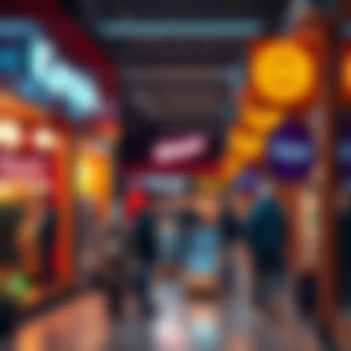 A group of merchants displaying signs indicating they accept Kaspa cryptocurrency in their stores.