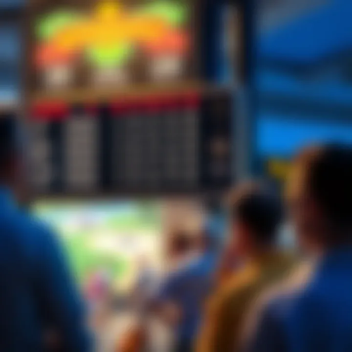 A close-up of a minigolf scoreboard showing high scores and confused players discussing them.