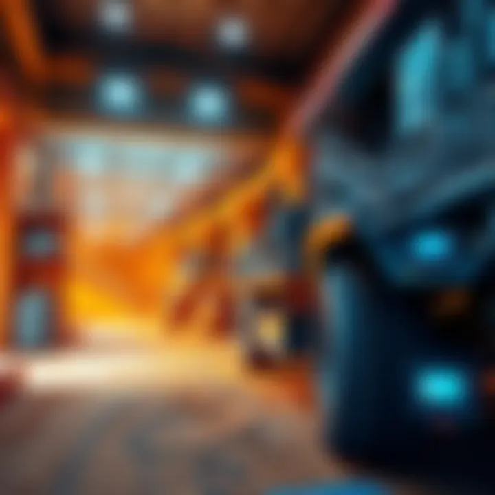 A mining site showcasing modern machinery and technology in operation