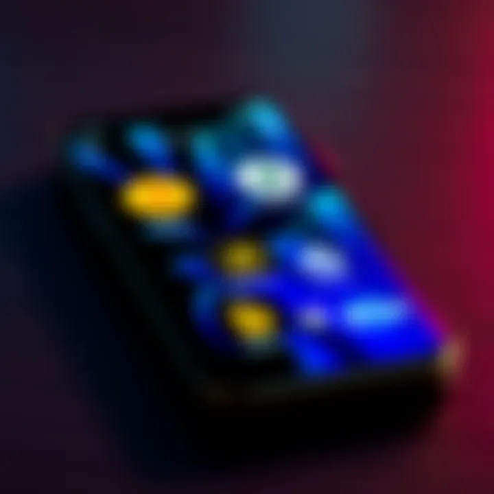 A smartphone displaying various mobile crypto wallet apps with popular cryptocurrency logos like SOL, NEAR, ALGO, BTC, and ETH