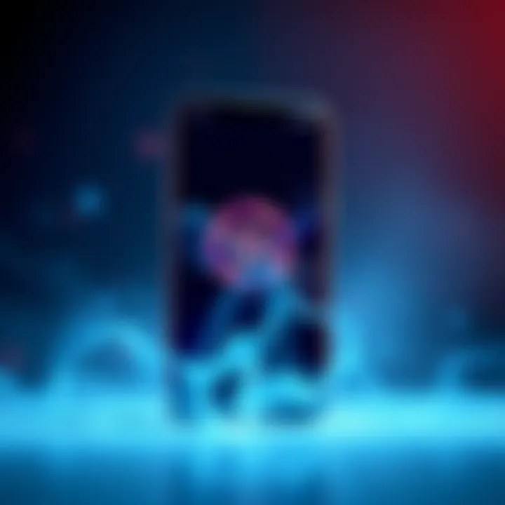 A smartphone displaying a Solana decentralized application with smooth graphics and fast loading times