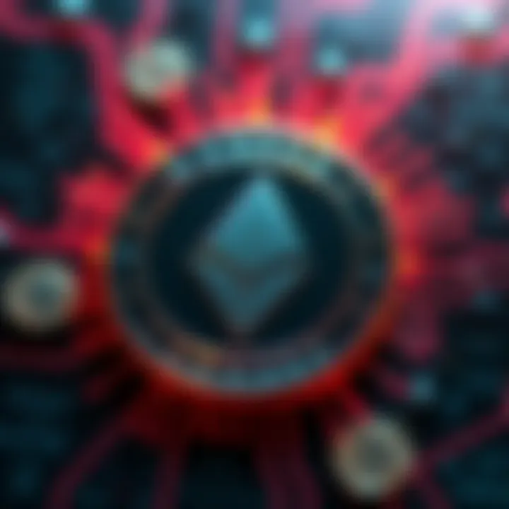 A visual representation of Monero logo with digital currency symbols in the background