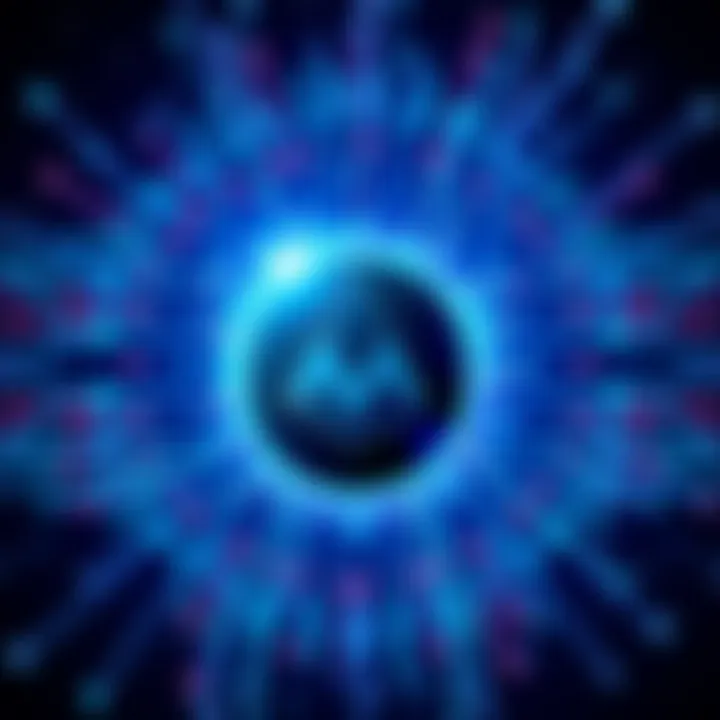 A digital representation of Monero's logo with a blockchain background, symbolizing privacy and security in transactions.