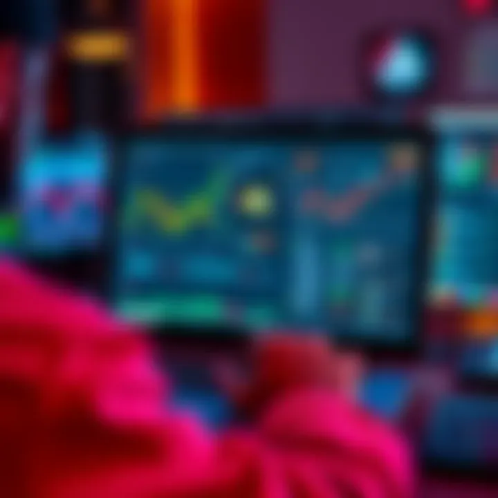 A person viewing latest Monero news on a laptop screen with cryptocurrency charts and forums open.