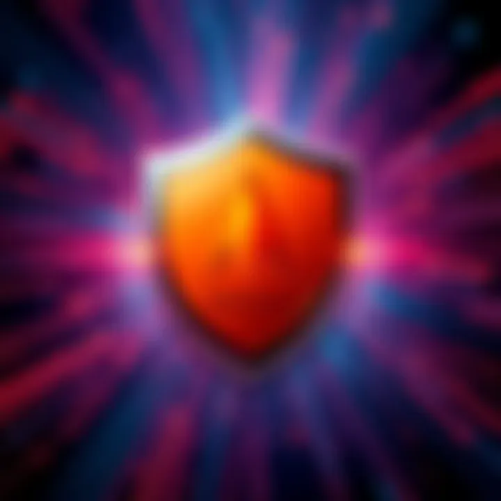 Monero logo surrounded by a shield representing security against attacks