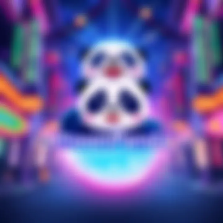 Colorful graphic showing the MoonPanda logo with a joyful panda character and details about the presale event on the Solana blockchain.