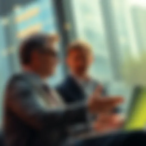 A financial advisor discussing cryptocurrency investment strategies with clients