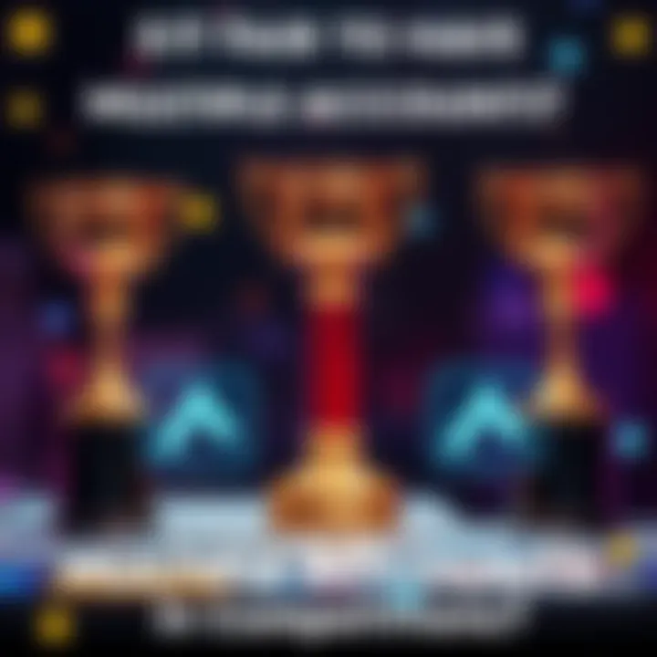 A graphic showing two digital accounts side by side with trophies above them, highlighting the issue of fairness in competitions.