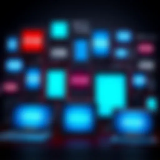 A collage of various electronic devices like smartphones, tablets, and laptops showing offline indicators, symbolizing a network issue.