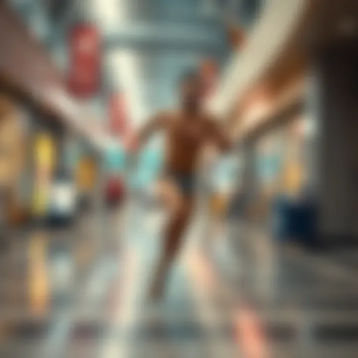A person runs through a mall without clothes, showcasing a daring act for a reward.