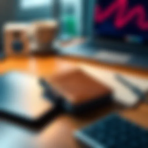 A Nano S wallet sits on a wooden desk surrounded by a laptop and notepad, emphasizing security concerns.