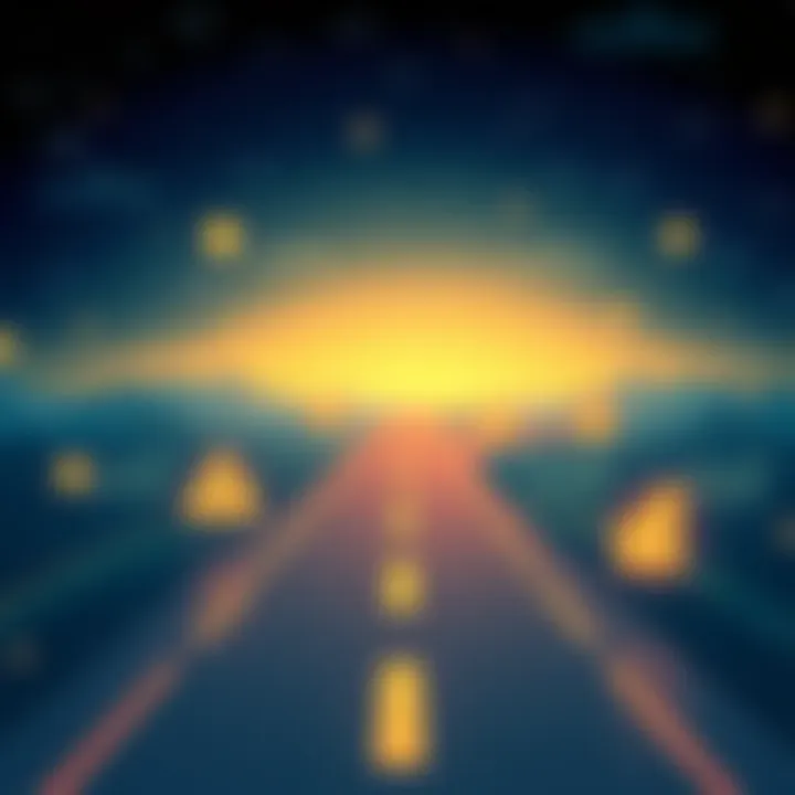 Illustration showing a roadmap with financial symbols and charts, symbolizing the new strategy for Algorand's future