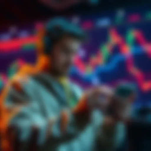 A newcomer buying Ethereum at $4770 with charts displaying market trends in the background