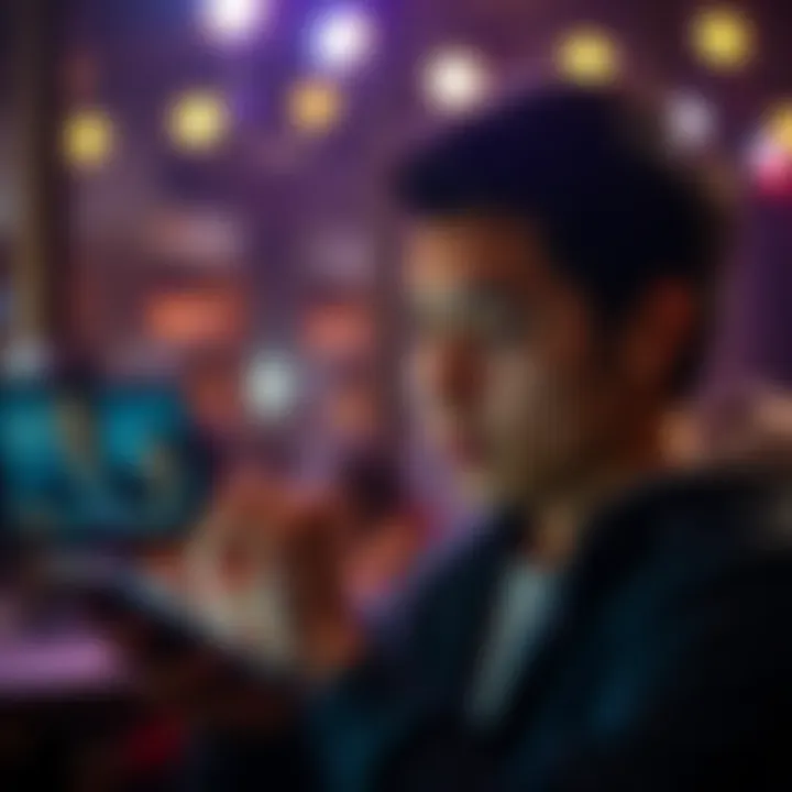 A person looking at a smartphone screen with a new app open, appearing thoughtful and focused on learning how to use it.