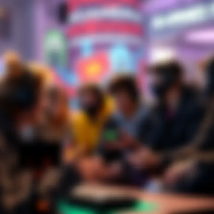 Group of new gamers discussing tips and strategies to improve their gameplay experience