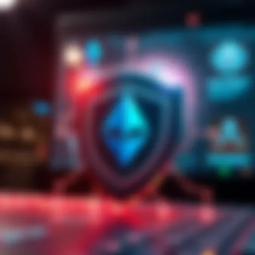 A promotional graphic showing a digital shield symbolizing privacy, with Monero logo and a depiction of bypassing internet restrictions, reflecting a VPN service that emphasizes security and anonymity.