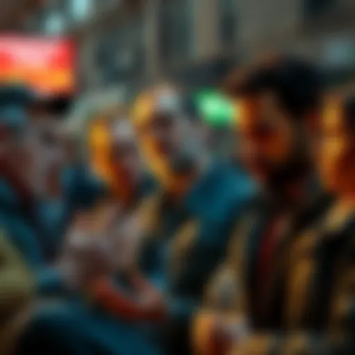 A group of New York residents sharing their frustrations about cryptocurrency exchanges, showing expressions of worry and skepticism.