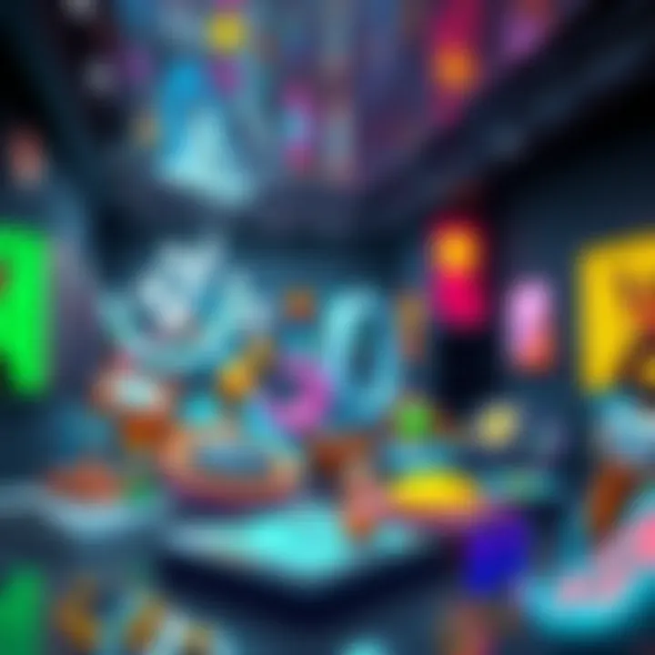 A vibrant display of digital art pieces representing various NFTs, highlighting creativity and ownership in the digital space.