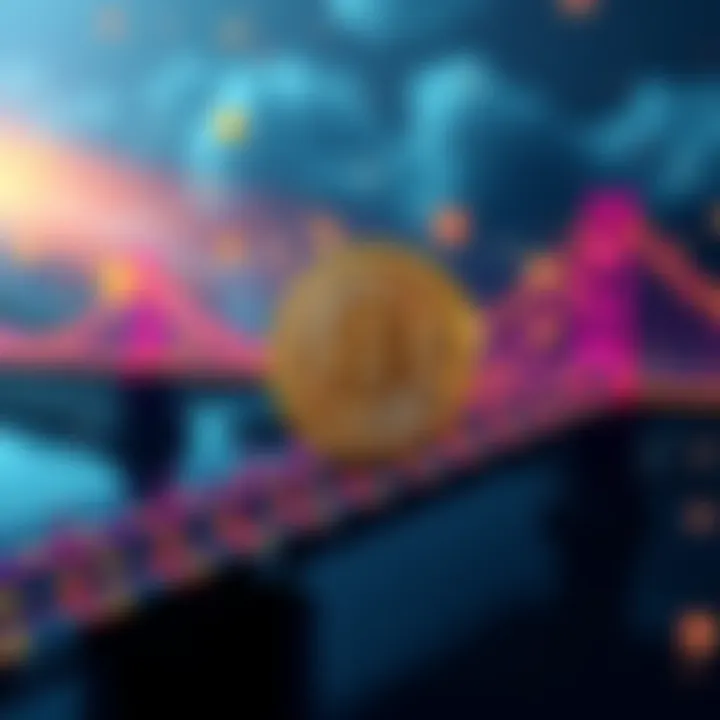 A graphical representation of the Nomic token and its connection to the Bitcoin bridge, showcasing digital currency growth.