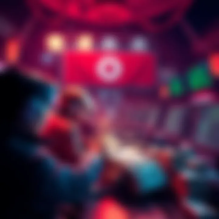 Graphic showing North Korean IT workers with money linked to Circle accounts, symbolizing cybersecurity concerns and international relations implications.