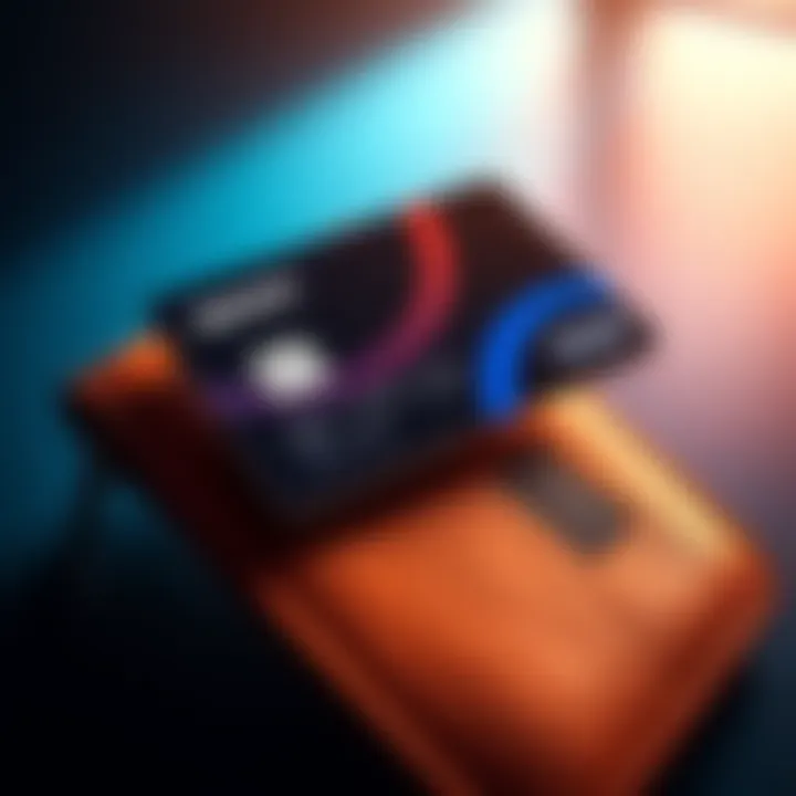 A Nova debit card resting on a wallet with a bright background, symbolizing financial empowerment.