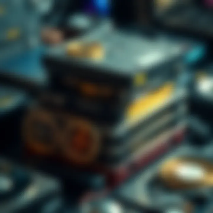 A collection of vintage hard drives stacked together, representing the search for lost bitcoin.